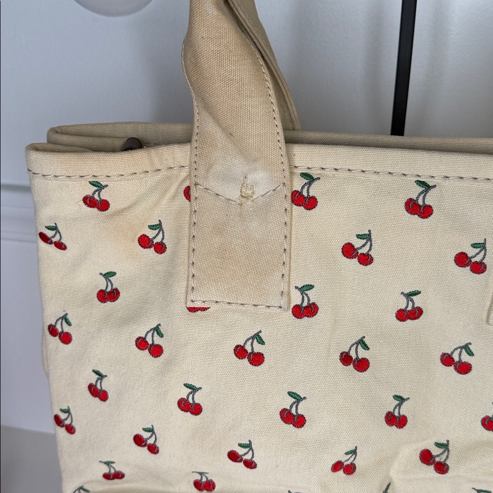 Marc by Marc Jacobs Embroidered Fruit Canvas Tote in Off White Cherry Print - Picture 12 of 12